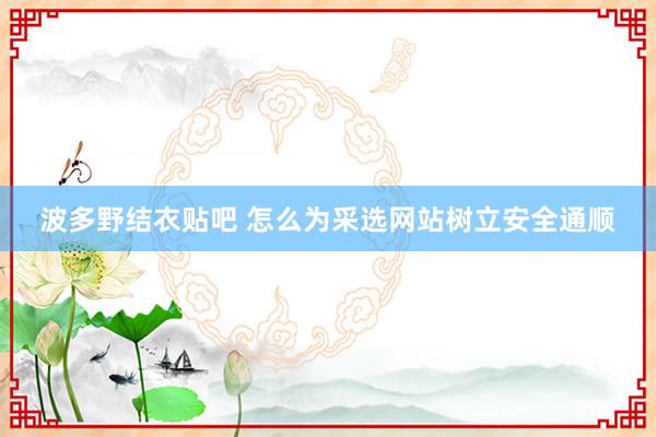 波多野结衣贴吧 怎么为采选网站树立安全通顺