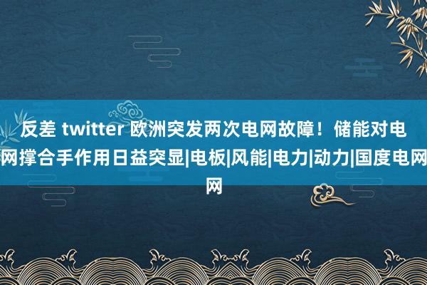 反差 twitter 欧洲突发两次电网故障！储能对电网撑合手作用日益突显|电板|风能|电力|动力|国度电网