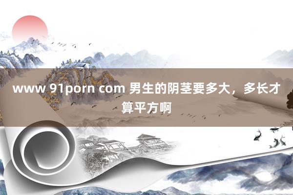 www 91porn com 男生的阴茎要多大，多长才算平方啊