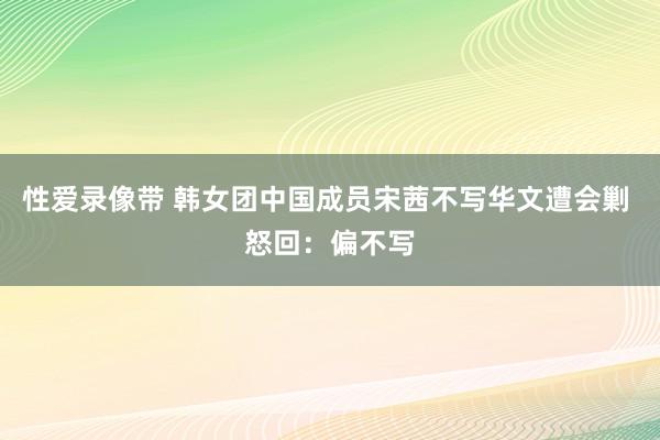 性爱录像带 韩女团中国成员宋茜不写华文遭会剿 怒回：偏不写